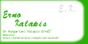 erno kalapis business card